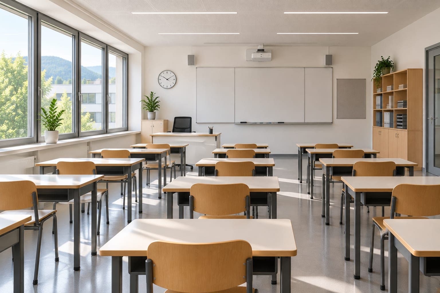 Salle de classe nettoyée en dehors des heures de cours